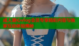 成人糖心vlog会员专享精彩内容与独家互动体验揭秘